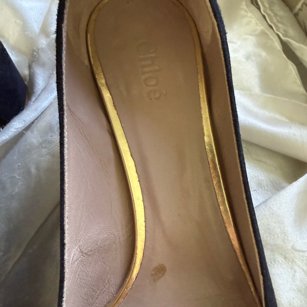 Chloe Black Suade Mary Jane Heels - 1” block heal - 38.5 - Picture 5 of 7